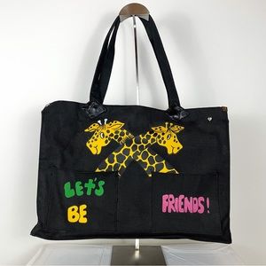 Vintage 70s/80s Let’s Be Friends Giraffe Tote Bag